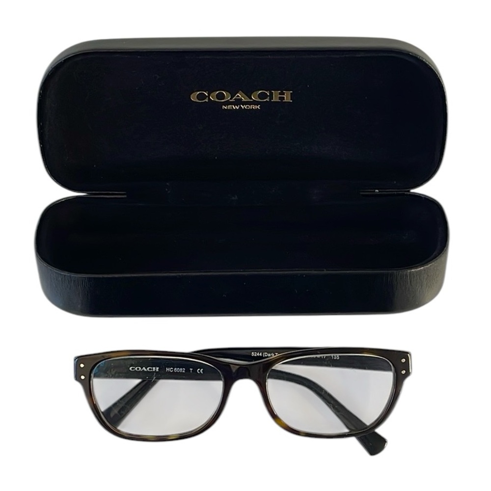 Coach women’s eyeglasses and case.‎ Frames only. Coach logo on temples. Black.
